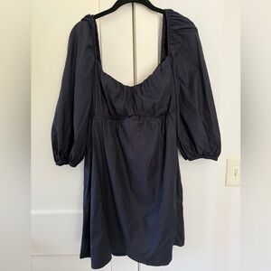 Reformation Black Puff Sleeve Dress